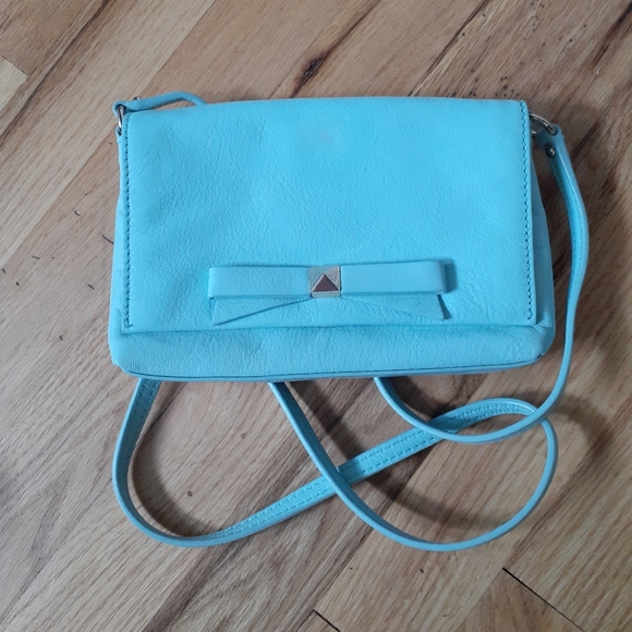 Tiffany Blue Bow Mini Kate Spade Purse - Picture 1 of 8